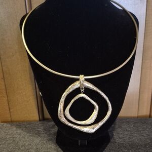 Chico's Gold and Silver Pendant Necklace